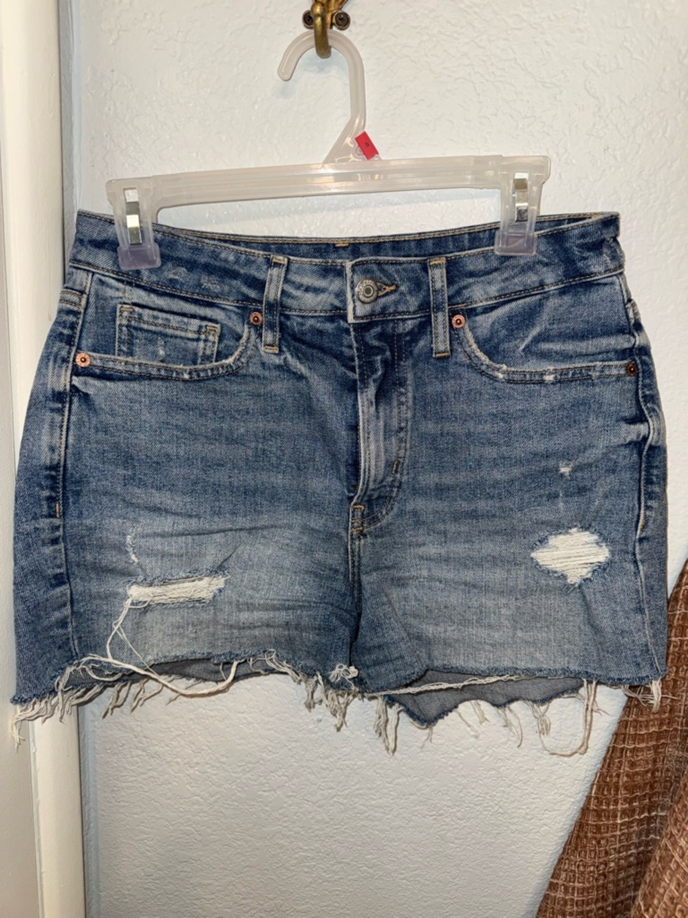 GAP Frayed Distressed Denim Shorts - Blue